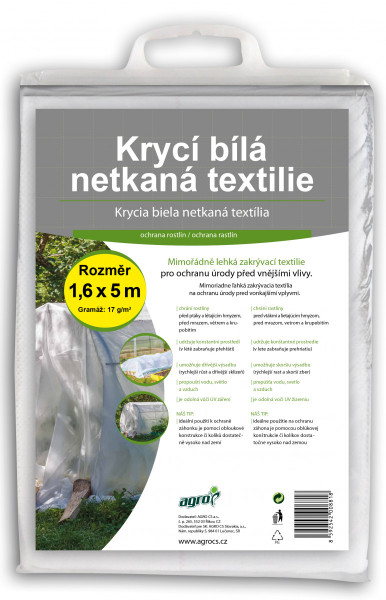 Agro CS Akční textilie bílá netkaná 1,6x5 m   netto cena - DOPRODEJ