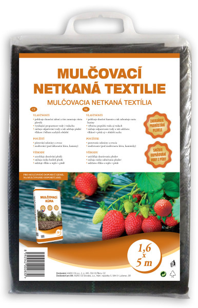 Agro CS Akční textilie černá netkaná 1,6x5 m   netto cena - DOPRODEJ