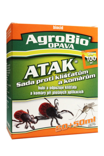 AgroBio ATAK Sada proti klíšťatům a komárům, 50+50 ml