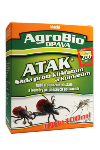 AgroBio ATAK Sada proti klíšťatům a komárům, 100 ml+100 ml