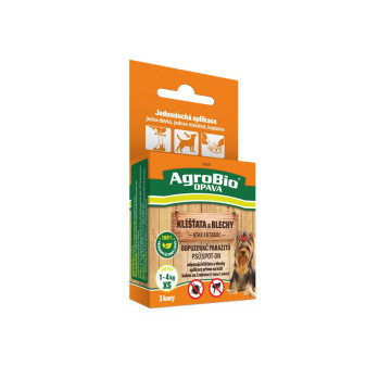 AgroBio ATAK Ektosol - Odpuzovač parazitů psů SpotOn, 3x0,7 ml (XS)