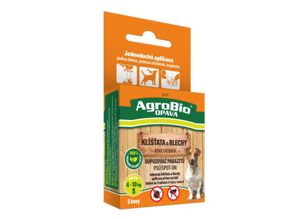 AgroBio ATAK Ektosol - Odpuzovač parazitů psů SpotOn, 3x1,2 ml (S)