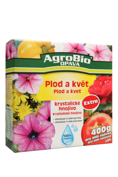 AgroBio Krystalické hnojivo Extra Plod a květ, 400 g