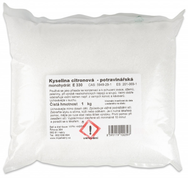 AgroBio Kyselina citronová, 1 kg