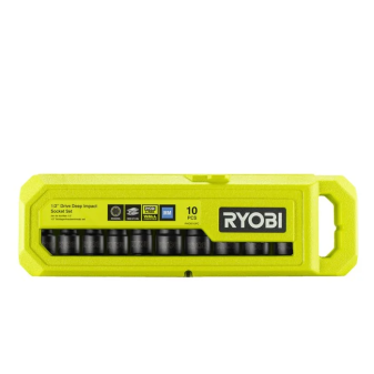 Ryobi RHDIS10PC, Sada 10 nástrčných hlavic do rázových utahováků na utahování nebo povolování.