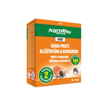 AgroBio ATAK Sada proti klíšťatům a komárům, 50+50 ml