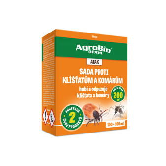 AgroBio ATAK Sada proti klíšťatům a komárům, 100 ml+100 ml