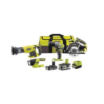 Ryobi R18CK4-252S 18V 4dílná Aku sada R18DD3 + RWSL1801 + RRS1801 + R18T (1x5.0Ah + 1x2.0Ah)