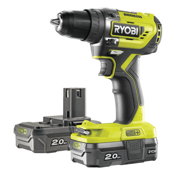 Ryobi R18DD5-220S 18V Bezuhlíkový akumulátorový vrtací šroubovák (2x2.0Ah)