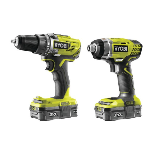 Ryobi R18DDID-220S  18V 2dílná Aku sada R18DD3 + RID1801 (2x2.0Ah)