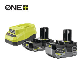 Ryobi RC18120A-242X 18V ONE+™ Sada akumulátorů 1x2.0Ah a 1x4.0Ah s nabíječkou