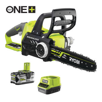 Ryobi RCS18X30-50F 18V Bezuhlíková akumulátorová řetězová pila, délka lišty 30cm 1x5.0Ah)