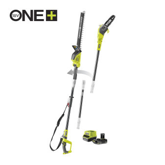 Ryobi RPP1820PT1845-120 18V ONE+™ Kombo sada 20cm tyčové pily a 45cm nůžek na živý plot (1x2Ah)