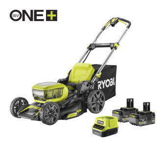 Ryobi RY18LMX46A-250 2 x 18V One Plus ™ Bezuhlíková sekačka na trávu, záběr 46 cm, 2 x 5,0Ah