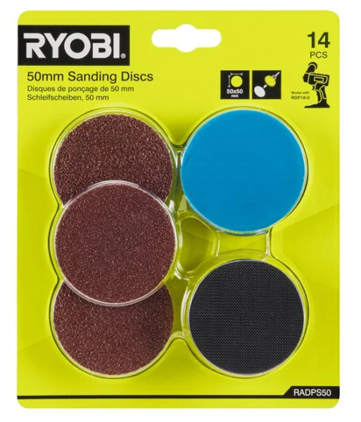 Ryobi RADPS50, 14ks sada 50mm brusných kotoučů