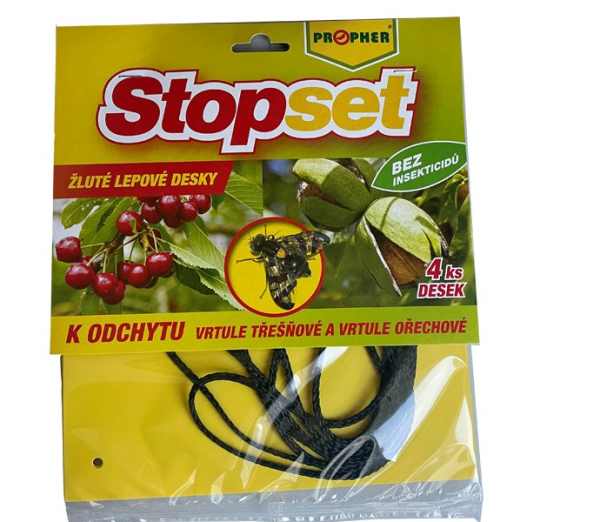 AgroBio STOPSET desky žluté 20x20 cm vrtule, 4 ks