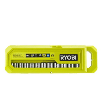 Ryobi RHRS20PC 20-dílná 3/8” sada ráčny a nástrčných klíčů
