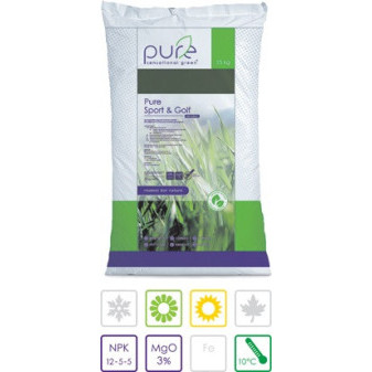 Trávníkové hnojivo PURE Sport & Golf, 12-5-5 +3MgO, délka 6-8 týdnů, 25kg