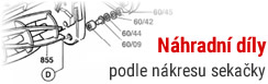 Náhradní díly podle nákresu sekačky